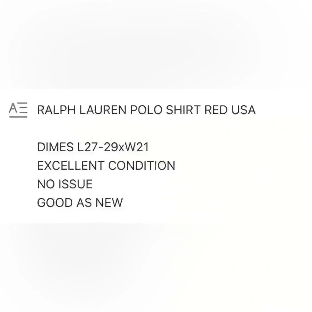 Men’s Ralph Lauren red USA United States polo
